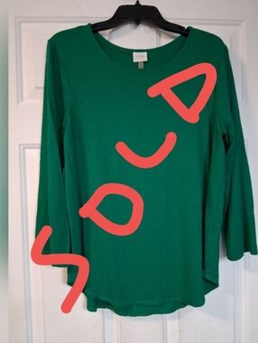 Cupio Women's Green Top Casual Blouse XL
